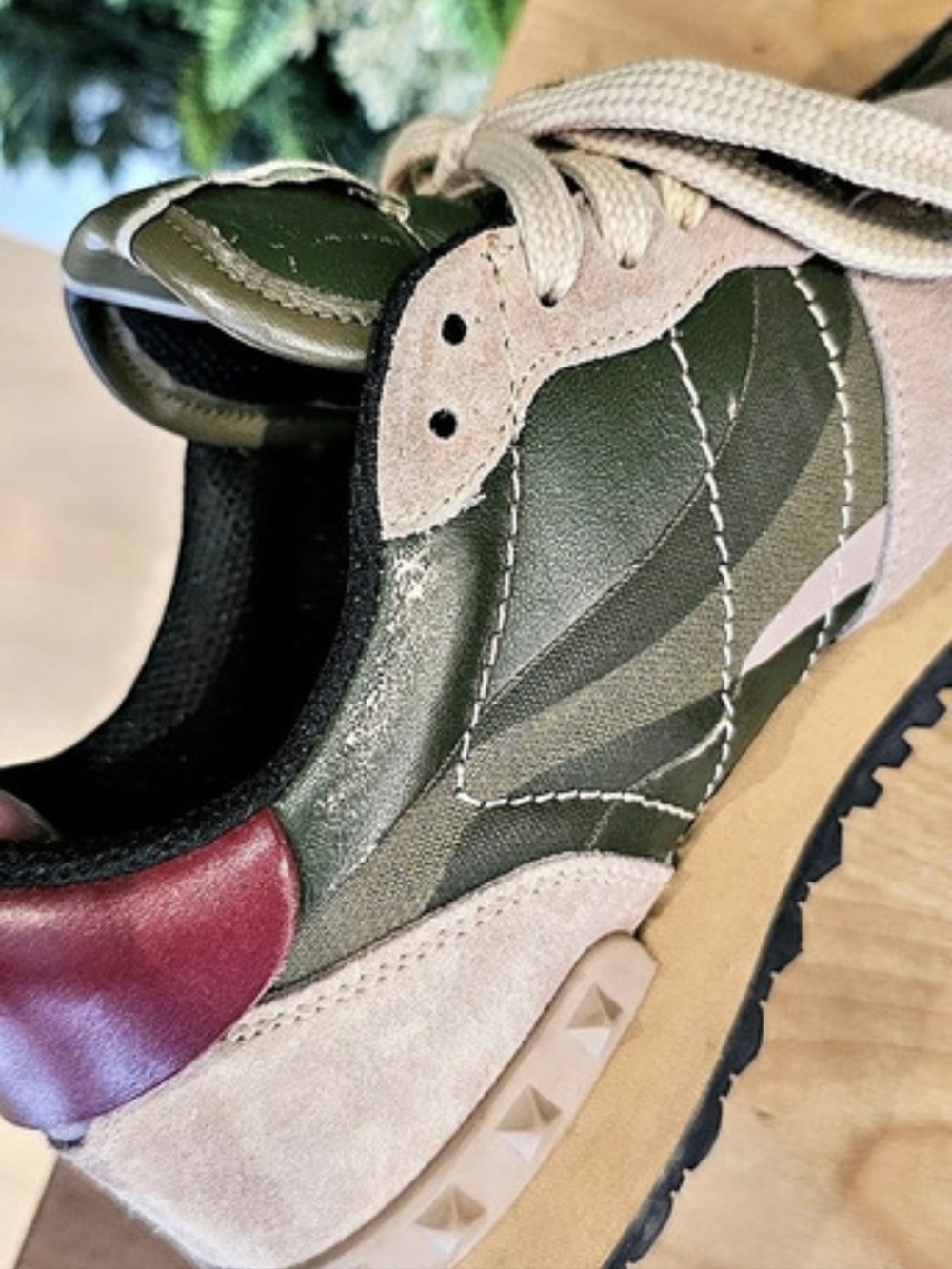 Valentino Camo Sneakers in Green & Black - Picture 6 of 8